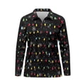 thumbnail image 4 of Yuyamidu Christmas Womens Long Sleeve Golf Shirt Snowflake Athletic Tennis Shirts Colorful Lights Golf Clothes Workout Pullover Tops Size S, 4 of 8