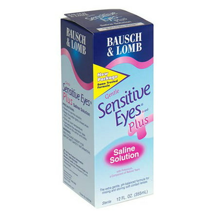 Bausch + Lomb Sensitive Eyes Plus Saline Solution, 12