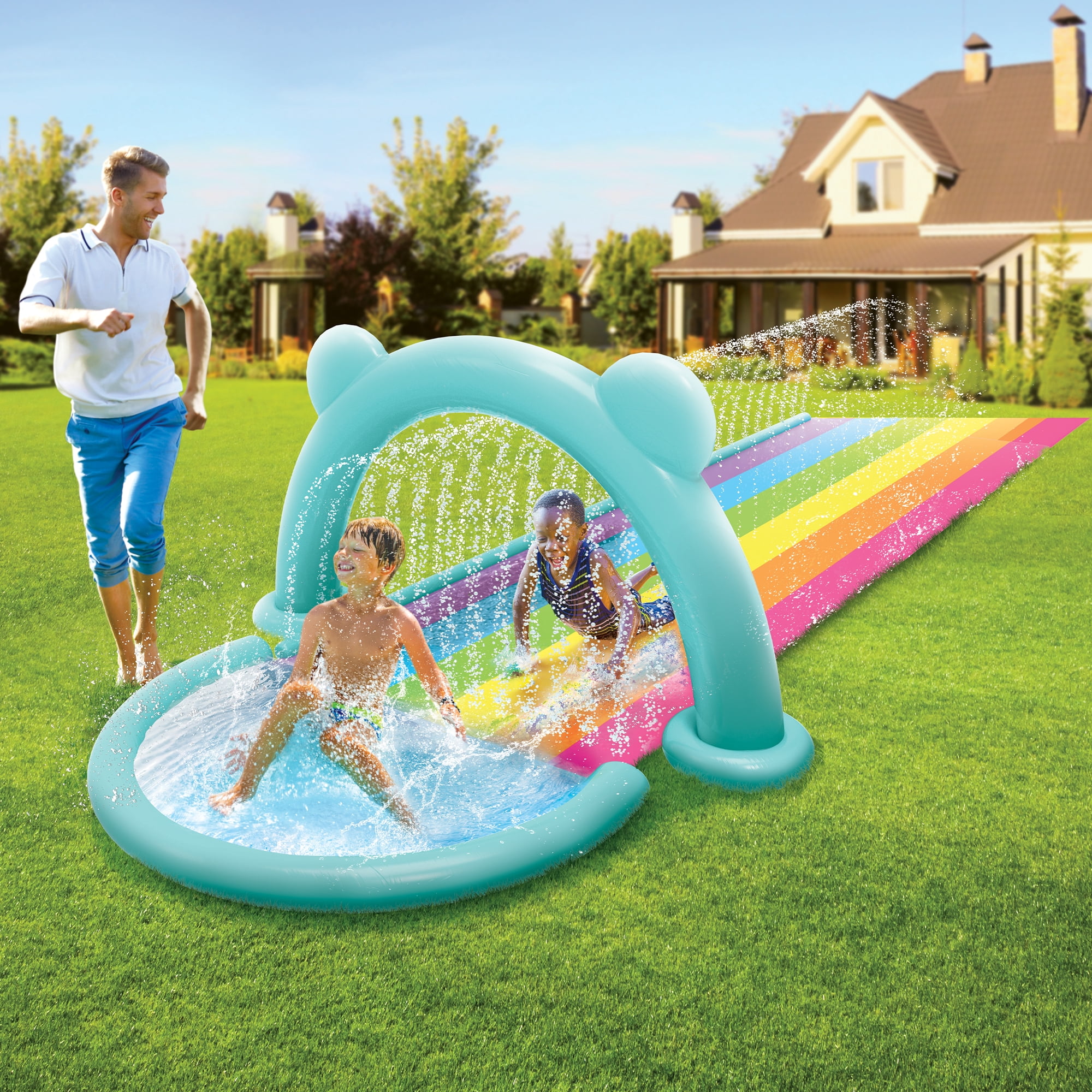 Care Bears Dual Lane Sprinkler Water Slide