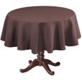 thumbnail image 1 of XISOBO Linen Textured Table Cloths Round 60 Inch Premium Solid Tablecloth Spill-Proof Waterproof Table Cover for Dining Buffet Feature Extra Soft and Thick Fabric Wrinkle Free, Chocolate, 1 of 7