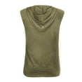 thumbnail image 3 of TIHLMK T-Shirts pour Hommes Gilet à Capuche Rayé Veste Sans Manches Patchwork Contrasté, 3 of 8
