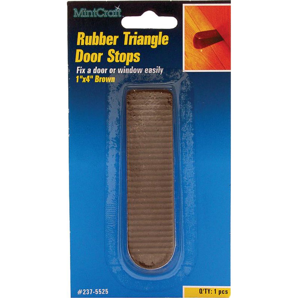 ProSource Triangle Door Stop 11/4 In H X 4 In W X 1 In D Rubber Brown