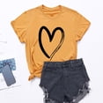 thumbnail image 2 of Besolor Tunique d'Été pour Femmes Imprimé Cœur Col Rond Manches Courtes T-Shirts Décontractés Blouse Ample pour Sortir, 2 of 3