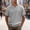 Gray, variant on Mens Waffle Henley Shirts 3 Button Solid Short Sleeve Collarless Shirts Basic T-Shirts for Summer
