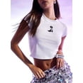 thumbnail image 4 of Musuos Women's Summer Graphic T-Shirt Slim Fit Round Neck Cap Sleeve Tops for Daily Casual, 4 of 5