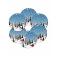 thumbnail image 7 of 13 Inch Round Placemats Set of 6, Blue Christmas Non Slip Heat Insulation PP Table Mats, Snowman Xmas Tree Winter Snowflake Washable Place Mats for Kitchen Dining Party Table Decor, 7 of 7