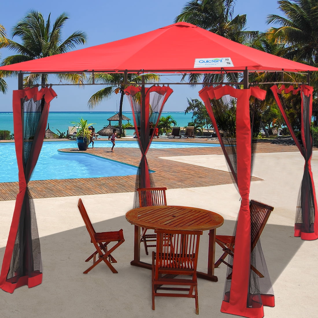 Quictent 10'x10' Gazebo for Patios with Mosquito Netting, Outdoor