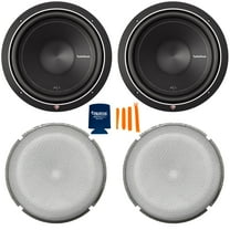 Rockford Fosgate 2 P1S2-12 Punch P1 12" 2-Ohm Subwoofers and 2 P1G-12 Stamped Grille Insert