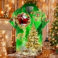 thumbnail image 2 of Mens Christmas Shirts Santa Claus Pattern Button Down Fashion Short Sleeve Lapel Mens Casual Shirts,Gold,2XL, 2 of 4