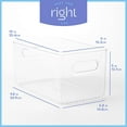 thumbnail image 3 of Plastic Food Storage 2 Pack Clear Container Bin with Handles for Organizing Kitchen, Pantry, Refrigerator, Freezer, Pantry, Cabinet, Closet, Bathroom. 10”x6”x5”, 3 of 5