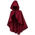 thumbnail image 4 of JFGHDG Cowl Hood Cowl Hooded Cape Red Cape Mens Poncho Hooded Cloak Poncho Red a, 4 of 8