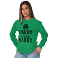thumbnail image 4 of Funny St Patricks Paddy is the Daddy Women's Long Sleeve T Shirt Brisco Brands X, 4 of 5