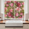 thumbnail image 2 of Ambesonne Shabby Flora Kitchen Curtains, Retro Flora Romance, 55"x45", Green Pink Pale Pink, 2 of 3