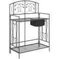 thumbnail image 2 of Outsunny Folding Potting Bench Table, Metal Garden Workstation, Work Bench with Large Built-in Bag with Cover, 5 Hanging Hooks & Storage Shelf,, 2 of 9