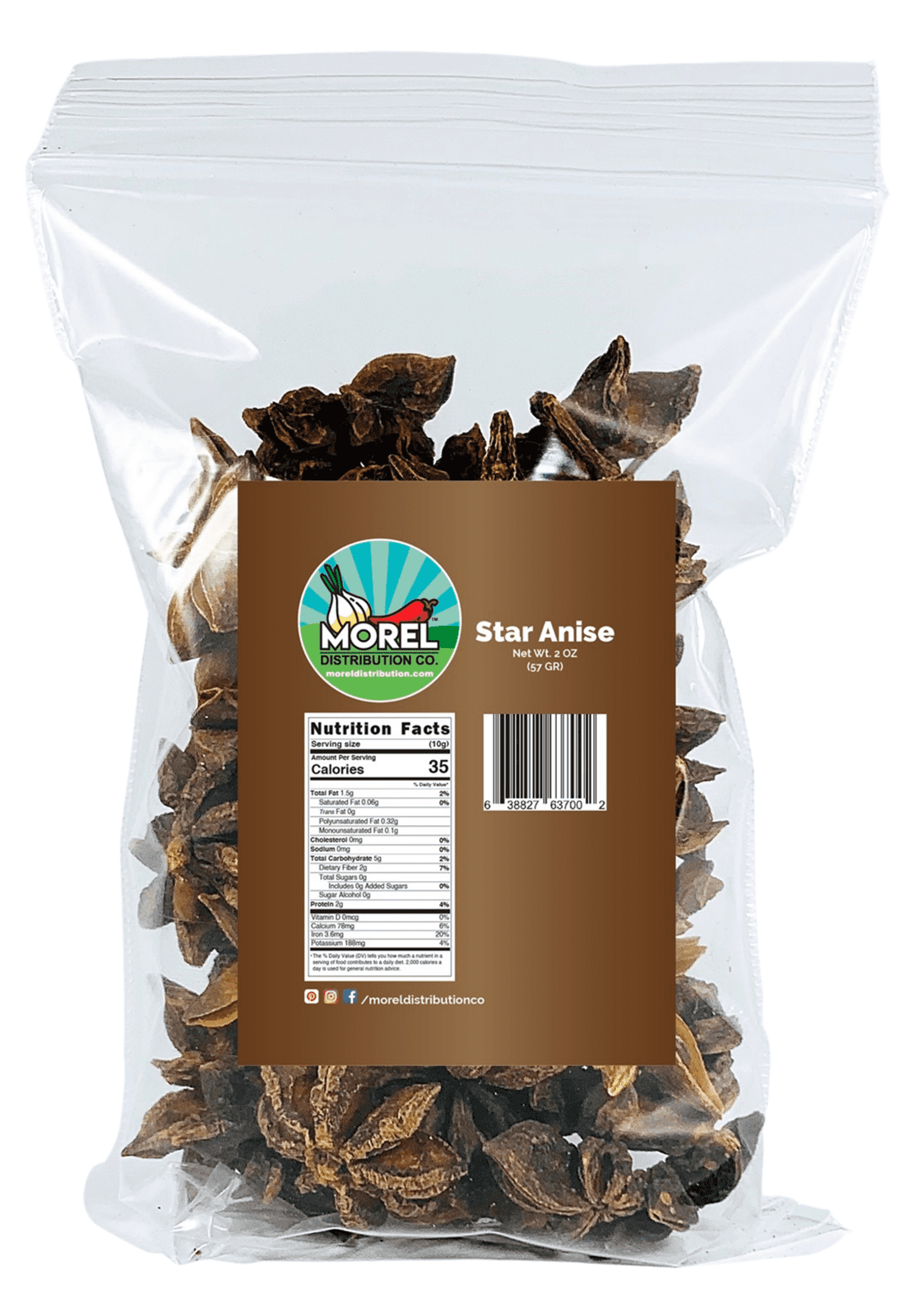 Whole Star Anise Seeds Pods (Anis Estrella) 2 oz