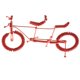 thumbnail image 1 of Ornamento creativo de la decoración para hogar de la estatuilla de arte del modelo tándem creativo rojo Hugo Juguete de bicicleta de metal hecho a mano, 1 of 7