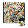 thumbnail image 2 of HELLHERO Premium Fabric Sewing Machine Mat Removable Storage Bag Non Slip Storage for Wife Mom Family Present, Christmas Peacock Floral Pattern, 2 of 5
