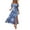 73# Sky Blue, variant on Women Ruffle Floral Maxi Summer Dress Off Shoulder Short Sleeve Backless Flounce Bodice Slit Hem Beach Dresses Green S