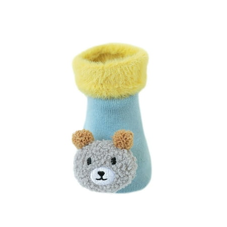 

LSFYSZD Infant Thickened Floor Room Socks Baby Boys Girls Mink Hair Cartoon Animal Decoration Indoor Non-slip Socks Footwear