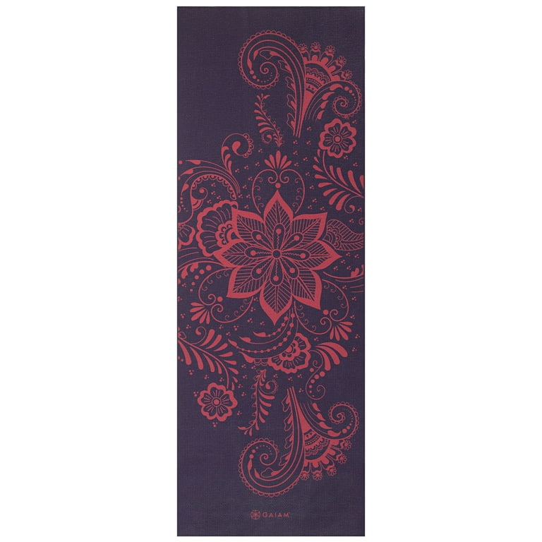 Gaiam Premium Yoga Mat, Aubergine Swirl, 6mm