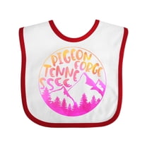 Inktastic Pigeon Forge, Tennessee- Mountains in Sunrise Colors Boys or Girls Baby Bib