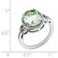 thumbnail image 2 of Sterling Silver Rhodium Oval Diam. & Checker-Cut Green Quartz Ring (Size 7) Made In Thailand qr3063ag-7, 2 of 2