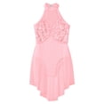 thumbnail image 5 of YONGHS Kids Girls Sleeveless Ballet Dance Leotard Irregular Dress Ballroom Latin Lyrical Dancewear Pink 10, 5 of 7
