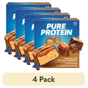 (4 pack) Pure Protein Bar, Chocolate Salted Caramel, 19g Protein, 12 Ct