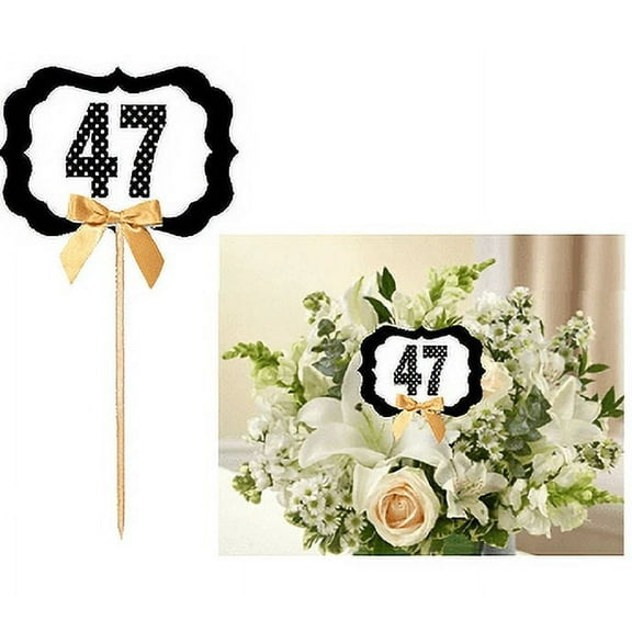 47th Birthday / Anniversary Table Decoration Party Centerpiece Pick - Set of 6