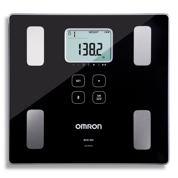 Monitor y báscula de composición corporal OMRON: controle la pérdida/ganancia de masa muscular, el peso, la grasa visceral y el IMC. Utilice la aplicación OMRON Connect para almacenamiento ilimitado.