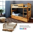 thumbnail image 3 of BEDSMART Solid Wood Twin Over Twin Bunk Bed With Storage | Natural, 3 of 7