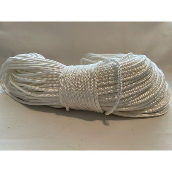 5/32 x 300 ft. Pure Polyester Starter/Utility/Accessory Rope. Cord. White. Made in USA