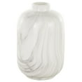 thumbnail image 4 of DecMode 4"W, 8"H Marble Inspired White Ceramic Vase with Varying Shapes, Set of 3, 4 of 9