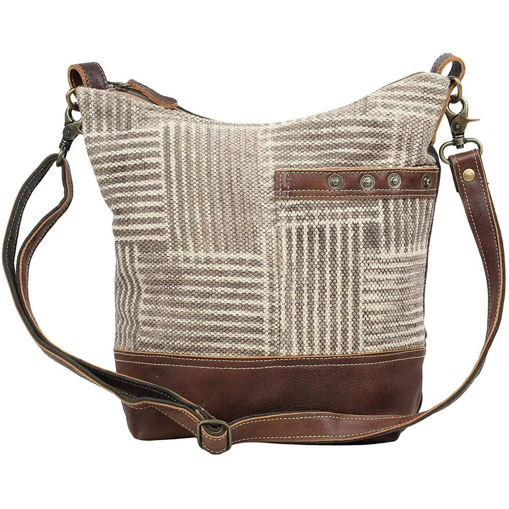 Myra Bag Myra Bag Coffee Upcycled Canvas & Leather Shoulder Bag S