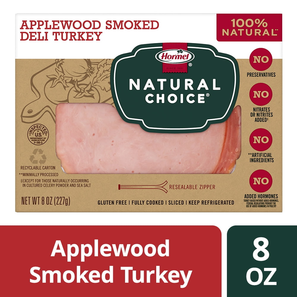 HORMEL NATURAL CHOICE Sliced Applewood Smoked Deli Turkey Lunch Meat, 8