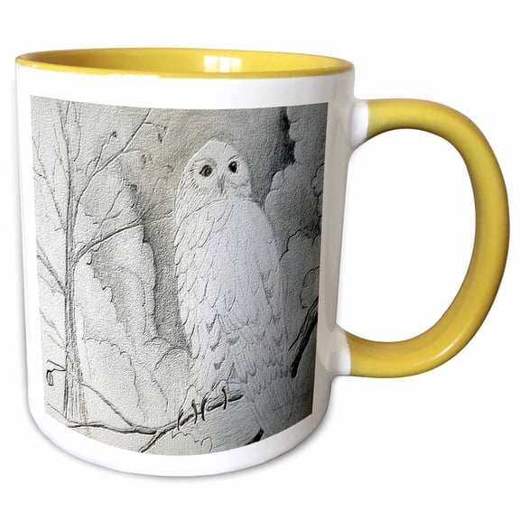 3drose, Night Owl, 15oz Two-tone Yellow Mug