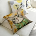 thumbnail image 5 of cat scarf flowers Linen toss pillowcase decoration pillowcase gifting preferred 18x18 inch cushion cover 2 sets sofa pillowcase sofa bedroom living room car, 5 of 8