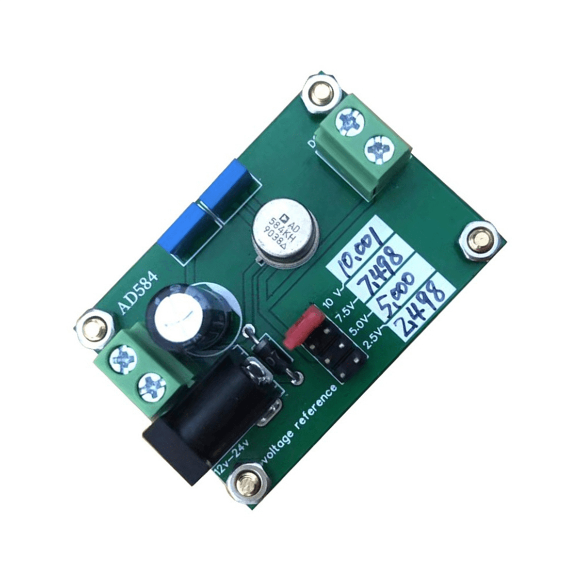 AD584 Reference Voltage Source 10V AD584KH Voltage Reference Board Calibration for Multimeter Voltage Filter,1 x AD584KH Reference Voltage Board,green