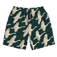 thumbnail image 2 of Honeii's Flying Swans Print Men's Casual Shorts with Drawstring，Swim Trunks Quick Dry Beach Shorts, 2 of 5