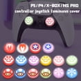 thumbnail image 4 of Luminous Thumb Grips for PS5 Controller - Glow-in-the-Dark Silicone Joystick Caps (Multiple Designs) 4-Pack, 4 of 21
