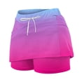 thumbnail image 6 of Stephy Women's Fashionable Casual Sports Casual Skirt with Pocket Drawstring Solid Color Mid Waist Skirt Pants, Pink, XXL, 6 of 6