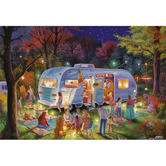 Jigsaw Puzzles For Adults 500 Pieces Fall Campers Vermont Christmas Formation Wooden Fun Challenge Families Funny Wall Art Gift Puzzle