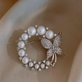 thumbnail image 3 of harmtty Delicate Small Brooch Pin Gift Faux Pearls Rhinestones Butterflies Brooch Costume Accessories, 3 of 8