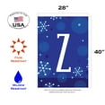 thumbnail image 2 of Toland Home Garden Winter Snowflakes Monogram Z Personalized Winter Flag Double Sided 28x40 Inch, 2 of 5