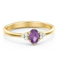 thumbnail image 1 of Birthstone Oval Ring with Shoulder Accents - Amethyst (February), 1 of 5