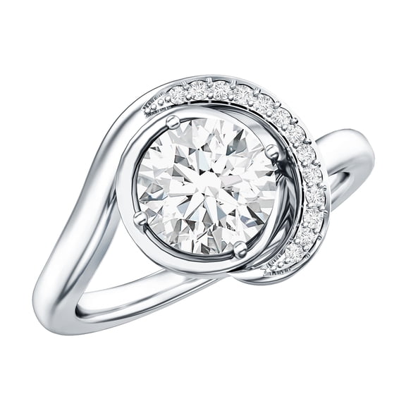 Lab Created 1 Carat Diamond Engagement Ring - EF-VS Quality - Ideal For Gift, 925 Sterling Silver, US 4.00