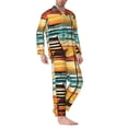 thumbnail image 2 of Naloa Beach Umbrella Sunset Men’s Pajamas Set - Long Sleeve Button Down Sleep Shirt and Pajama Bottoms Sleepwear Set-Small, 2 of 7