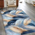 thumbnail image 2 of Gold Navy Feather Area Rugs 3x5 ft Oil Painting Simple Blue Style Abstract Washable Rug Non Slip Indoor Carpet Absorbent Floor Mat for Living Room Bedroom Dining Room, 2 of 9
