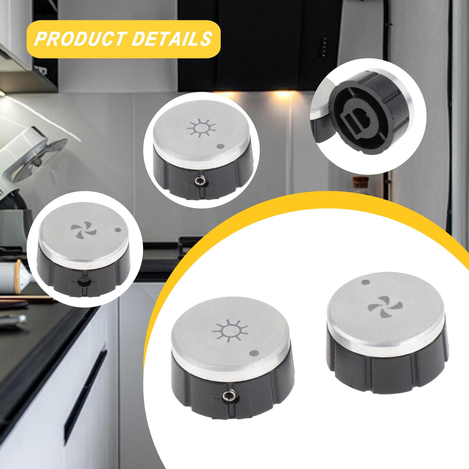 2 Set Blower and Light Knobs Range Hood Fan Motor Switch Lamp Switch Durable Material for E60 E64 Series Kitchens