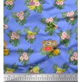 thumbnail image 1 of Soimoi Poly Georgette Fabric Suitcase,Floral & Leaves Tropical Print Fabric by The Yard 42 Inch Wide, 1 of 3